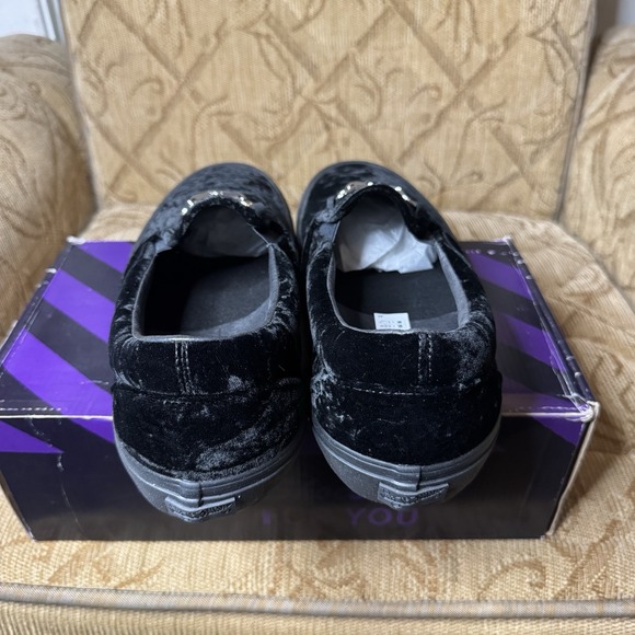 Vans x Needles Classic Slip-On V Black Velvet Bit Loafer Men's 12 New - Picture 5 of 8